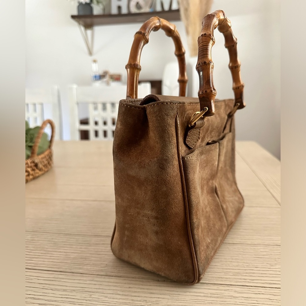 Gucci bamboo leather